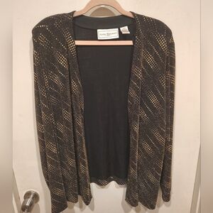 Anna Maxwell Women's Gold & Black Sparkle Stretch Jacket Blazer 22W Event Formal